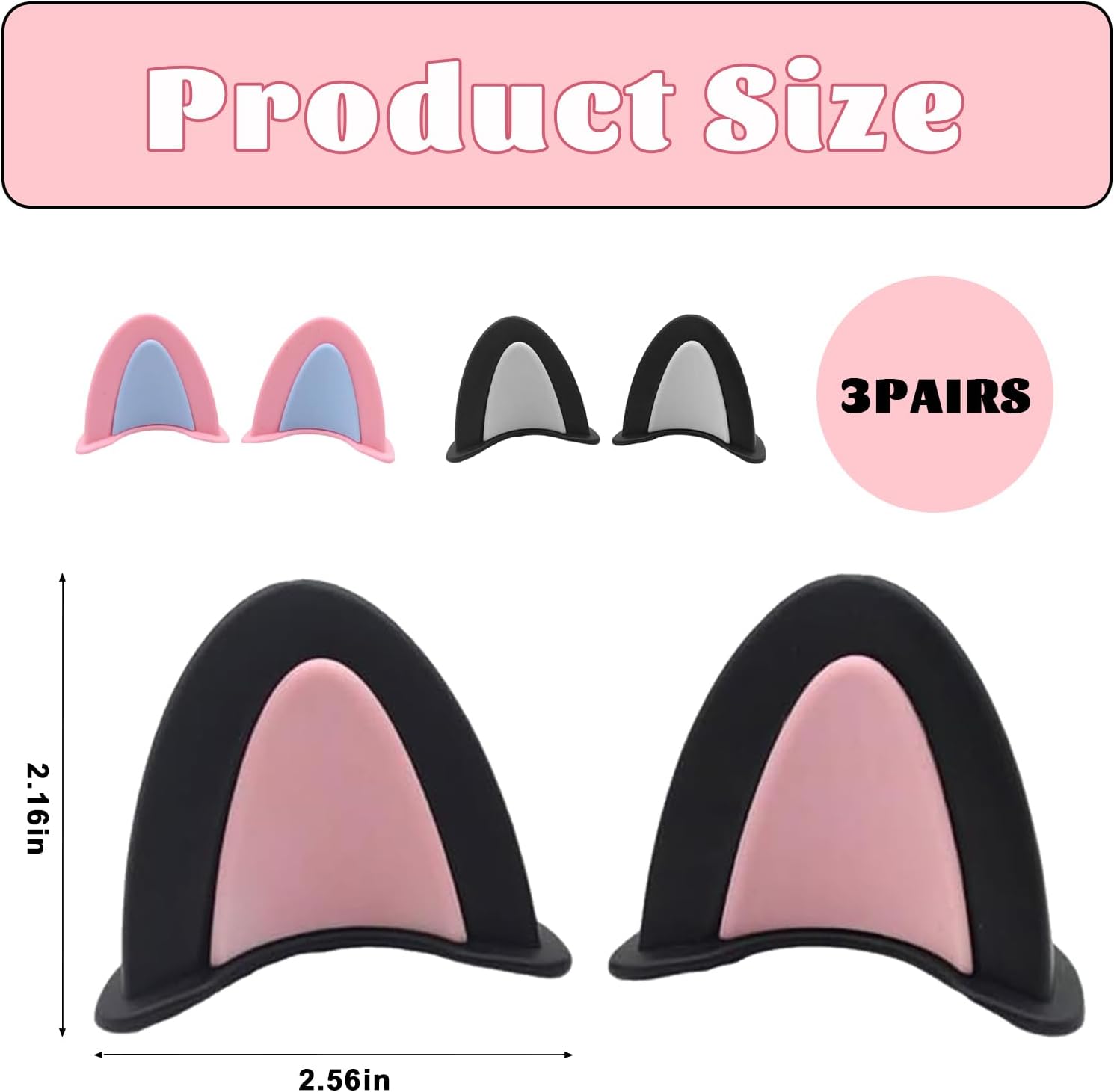 Set 3 pièces d’oreilles de chat en PP pour casque moto Deadpool – Image 2