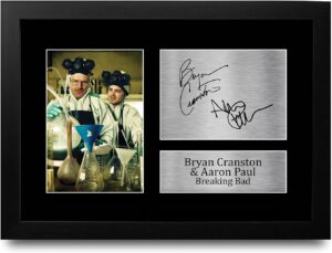 Photo encadrée imprimée signée Breaking Bad avec Bryan Cranston et Aaron Paul