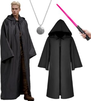 Déguisement Star Wars Jedi adulte noir marron avec cape à capuche