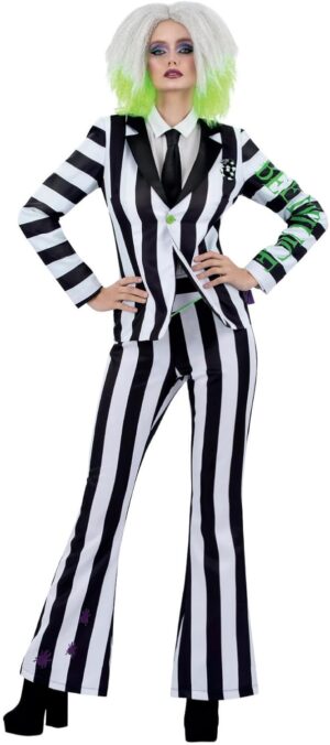 Robe Beetlejuice enfant à rayures noires et blanches, Warner Brothers