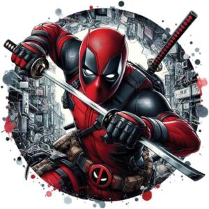 Sticker mural Deadpool pour chambre d’enfant, décoration murale autocollante