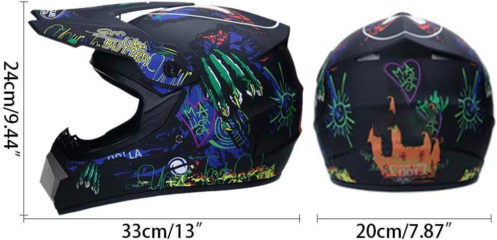 Casque tout-terrain Harley Quinn avec lunettes, gants et masque facial – Image 5