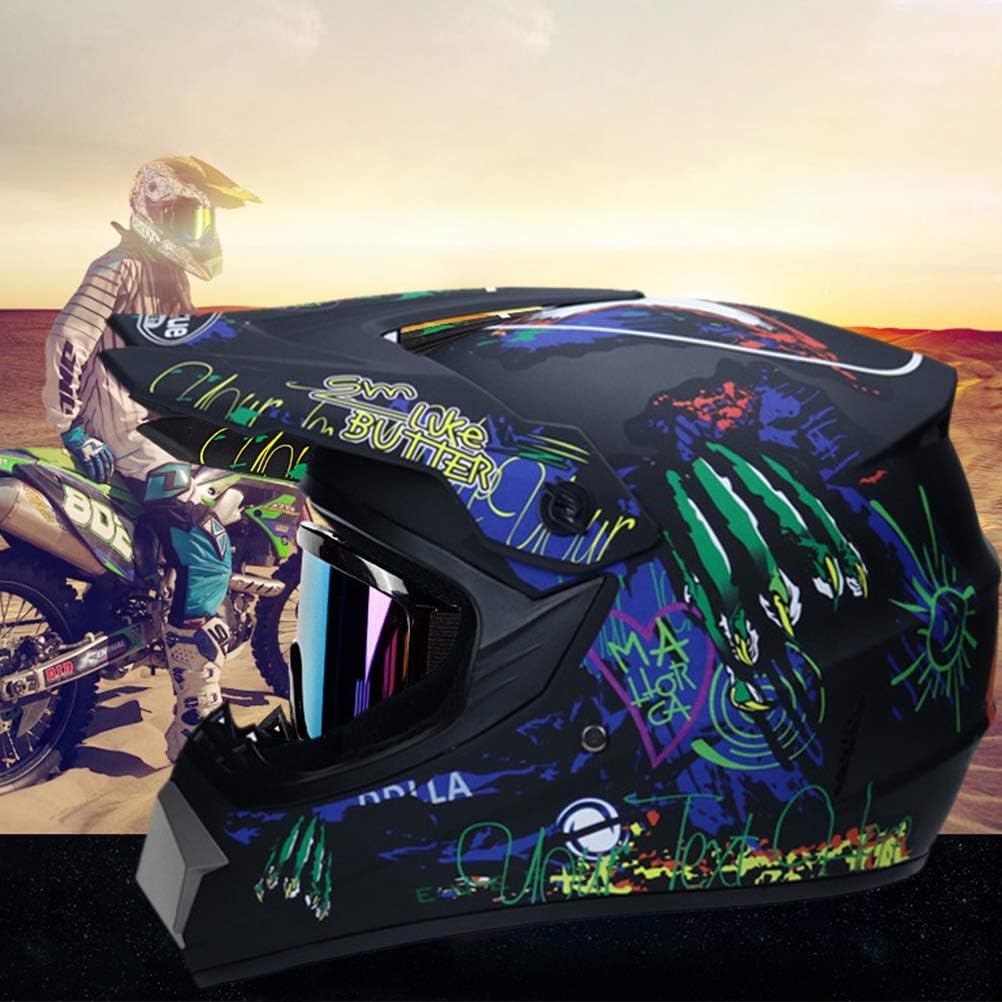 Casque tout-terrain Harley Quinn avec lunettes, gants et masque facial – Image 6