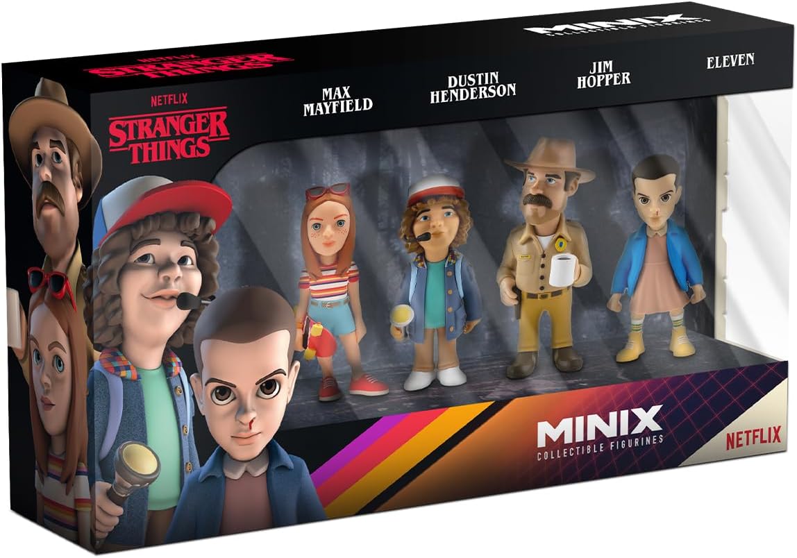 Pack 4 figurines Minix Stranger Things 7cm avec Eleven, Dustin, Hopper et Max – Image 2