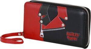 Portefeuille Harley Quinn DC Comics noir avec 12 compartiments