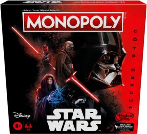 Monopoly Disney Star Wars côté obscur avec 6 pions en zinc et Dark Vador