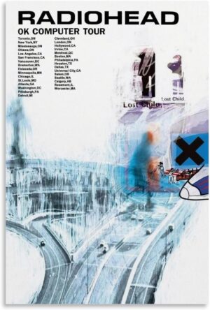 Poster Radiohead Ok Computer 1997 sur toile 45L x 30l cm