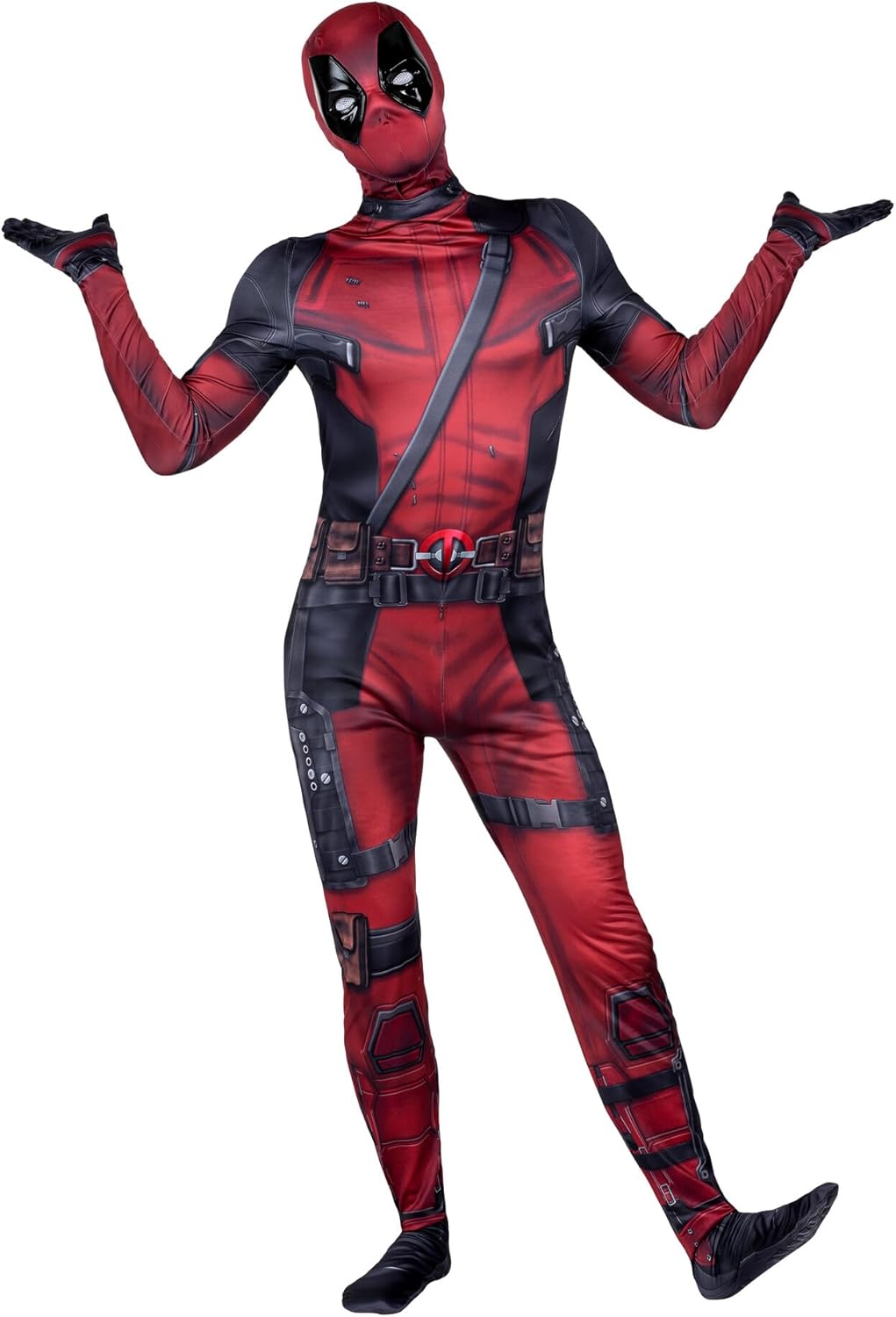 Costume Zentai Marvel Deadpool adulte avec fentes au poignet