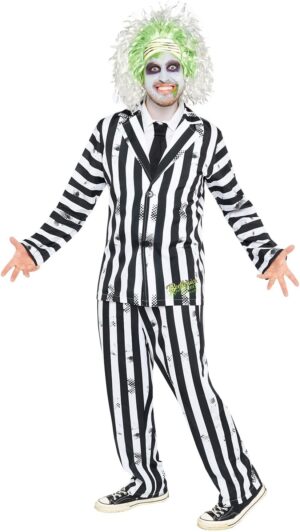 Cosplay Beetlejuice noir et blanc taille XL