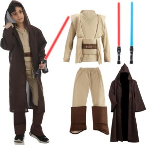 Déguisement Star Wars Skywalker à capuche bleu et rouge