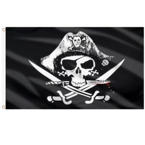 Drapeau Pirate des Caraïbes double face 90x150 cm avec 2 œillets en laiton