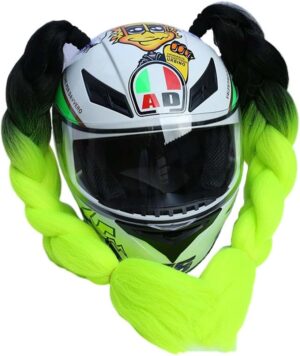 Tresses pour casque Harley Quinn dégradé noir et vert