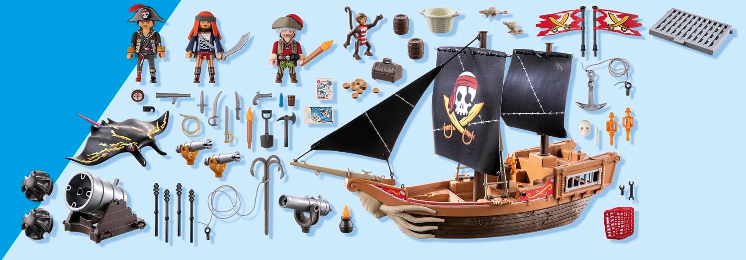Bateau de pirates Playmobil 71530 avec canons et ancre dès 4 ans – Image 7