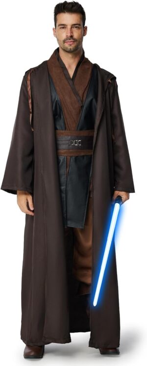 Déguisement Jedi Star Wars homme avec capuche et sabre bleu