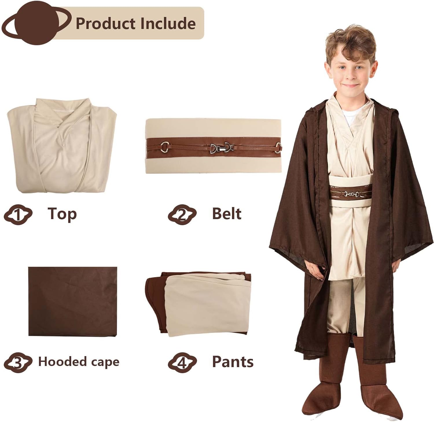 Costume Jedi Star Wars enfant avec capuche – Image 2