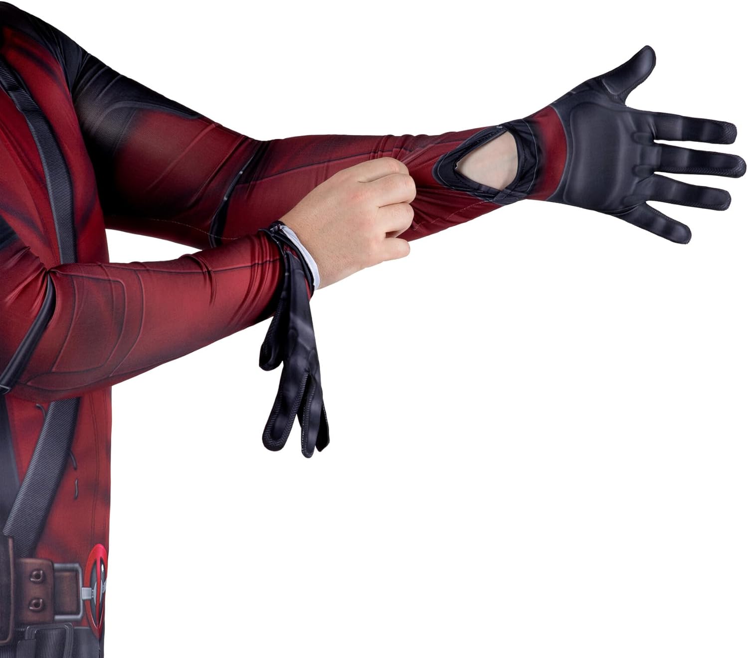 Costume Zentai Marvel Deadpool adulte avec fentes au poignet – Image 5