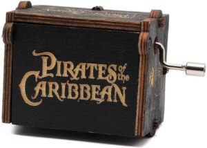 Boîte à musique en bois à manivelle Pirates des Caraïbes
