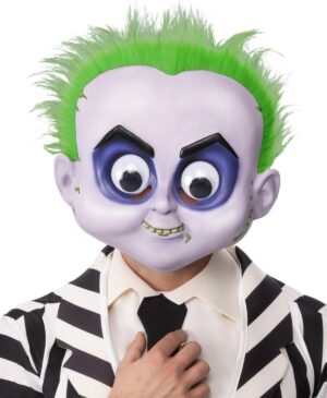 Masque Beetlejuice Rubies à yeux mobiles avec cheveux verts