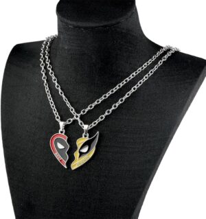 Colliers Deadpool et Wolverine 2 pièces avec pendentif masque 45 cm