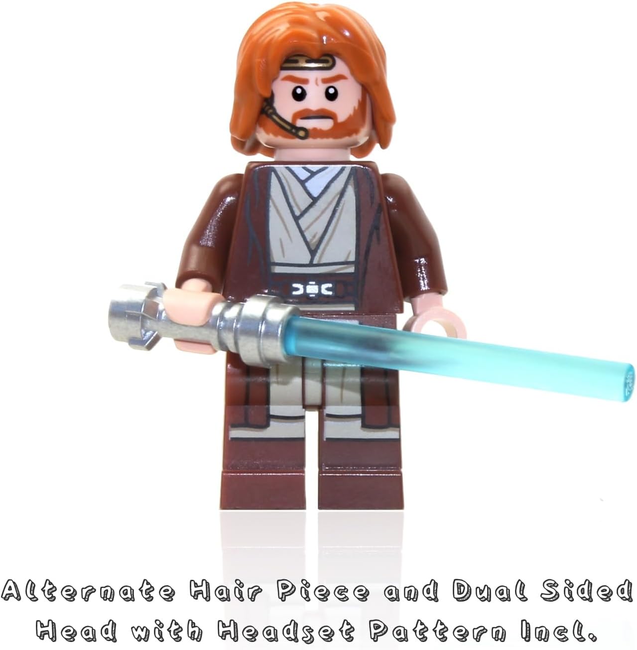 Mini-figurine Obi-Wan Kenobi LEGO Star Wars Épisode 2 Clone Wars avec robe marron et capuche – Image 2