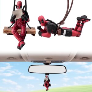 Ornement Deadpool pour rétroviseur de voiture, lot de 2 pendentifs