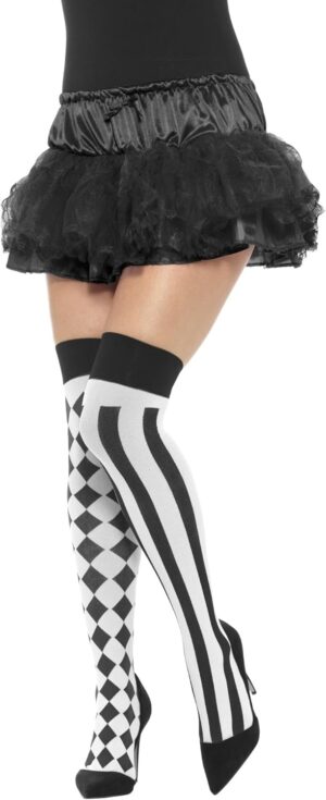 Bas arlequin Smiffys Blanc & Noir pour Harley Quinn