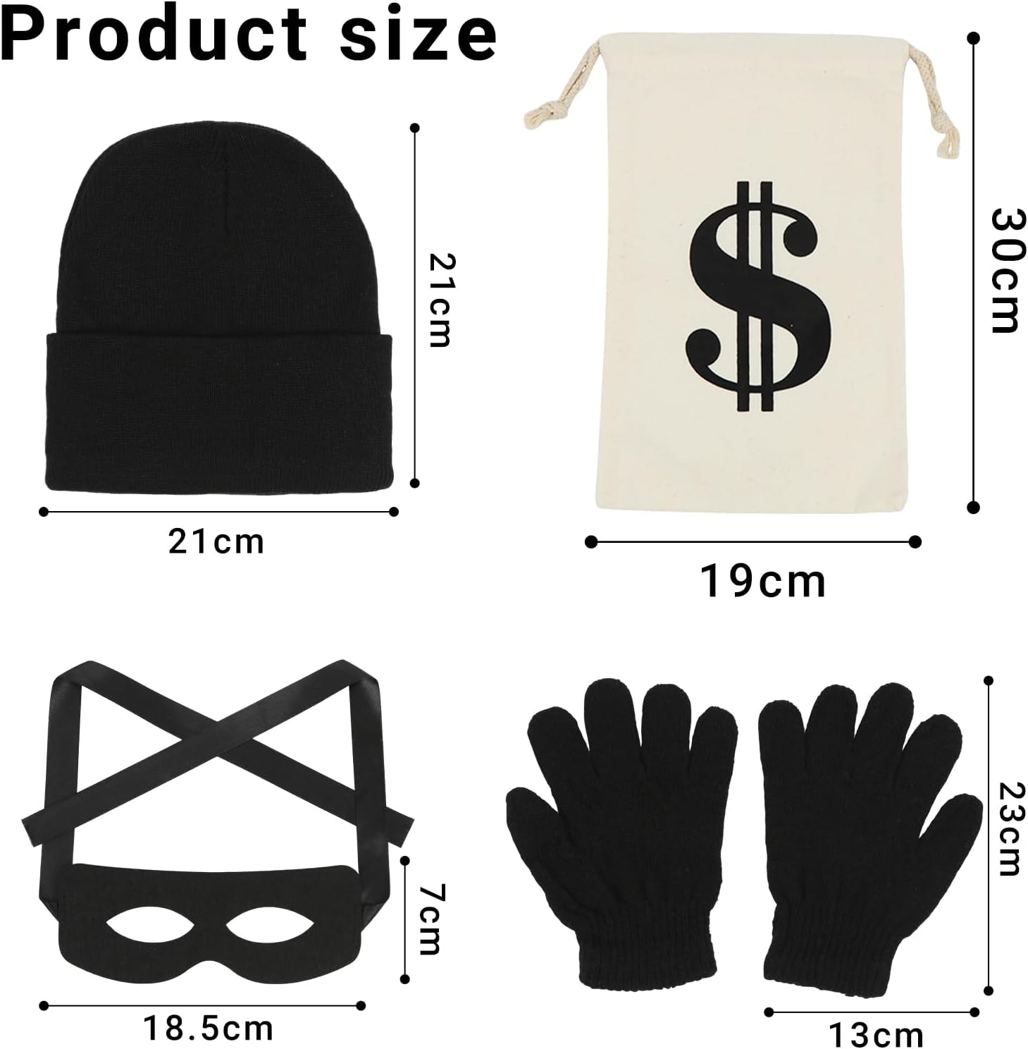 Déguisement enfant Casa de Papel voleur avec sac dollar et accessoires – Image 2