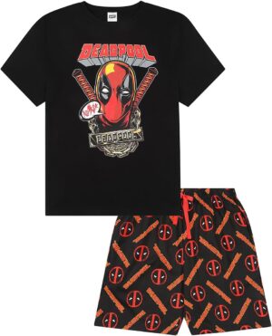 Pyjama court Marvel Deadpool avec short imprimé pour homme