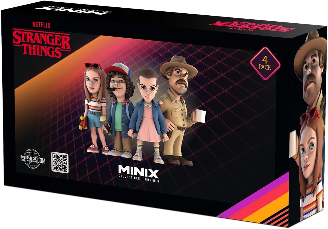 Pack 4 figurines Minix Stranger Things 7cm avec Eleven, Dustin, Hopper et Max – Image 6