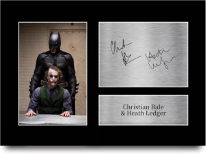 Photo A4 Joker The Dark Knight avec Christian Bale & Heath Ledger