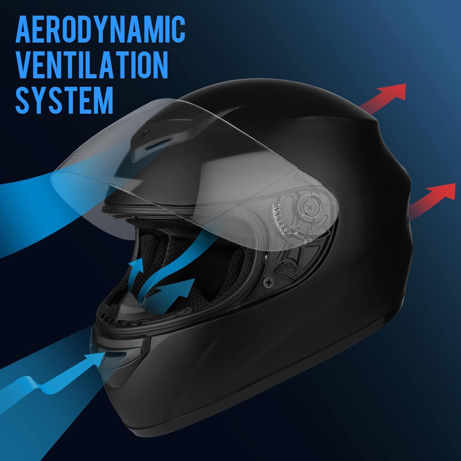 Casque intégral Favoto noir respirant en EPS monobloc 57-58cm – Image 2