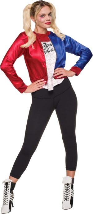 Costume femme Harley Quinn Joker DC Comics avec veste et T shirt