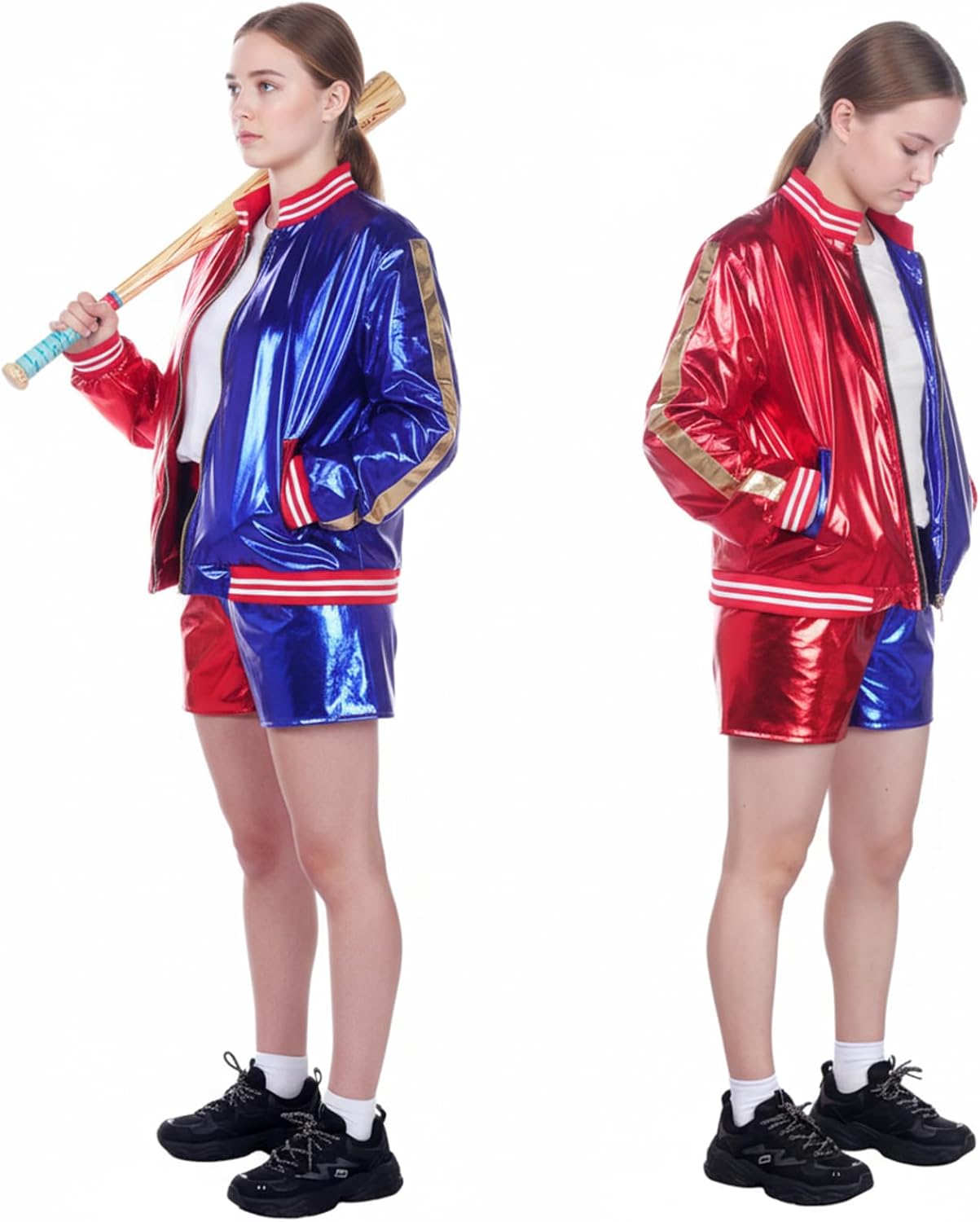 Costume Harley Quinn avec veste, short et accessoires – Image 2
