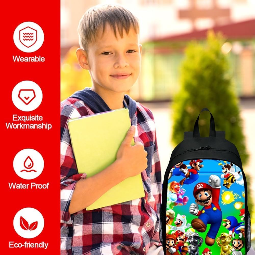 Sac à dos enfant Super Bros grande capacité réglable – Image 5