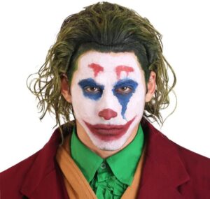 Perruque Joker verte bouclée courte pour homme