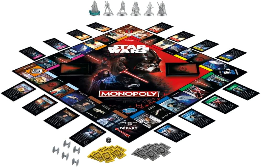 Monopoly Disney Star Wars côté obscur avec 6 pions en zinc et Dark Vador – Image 3