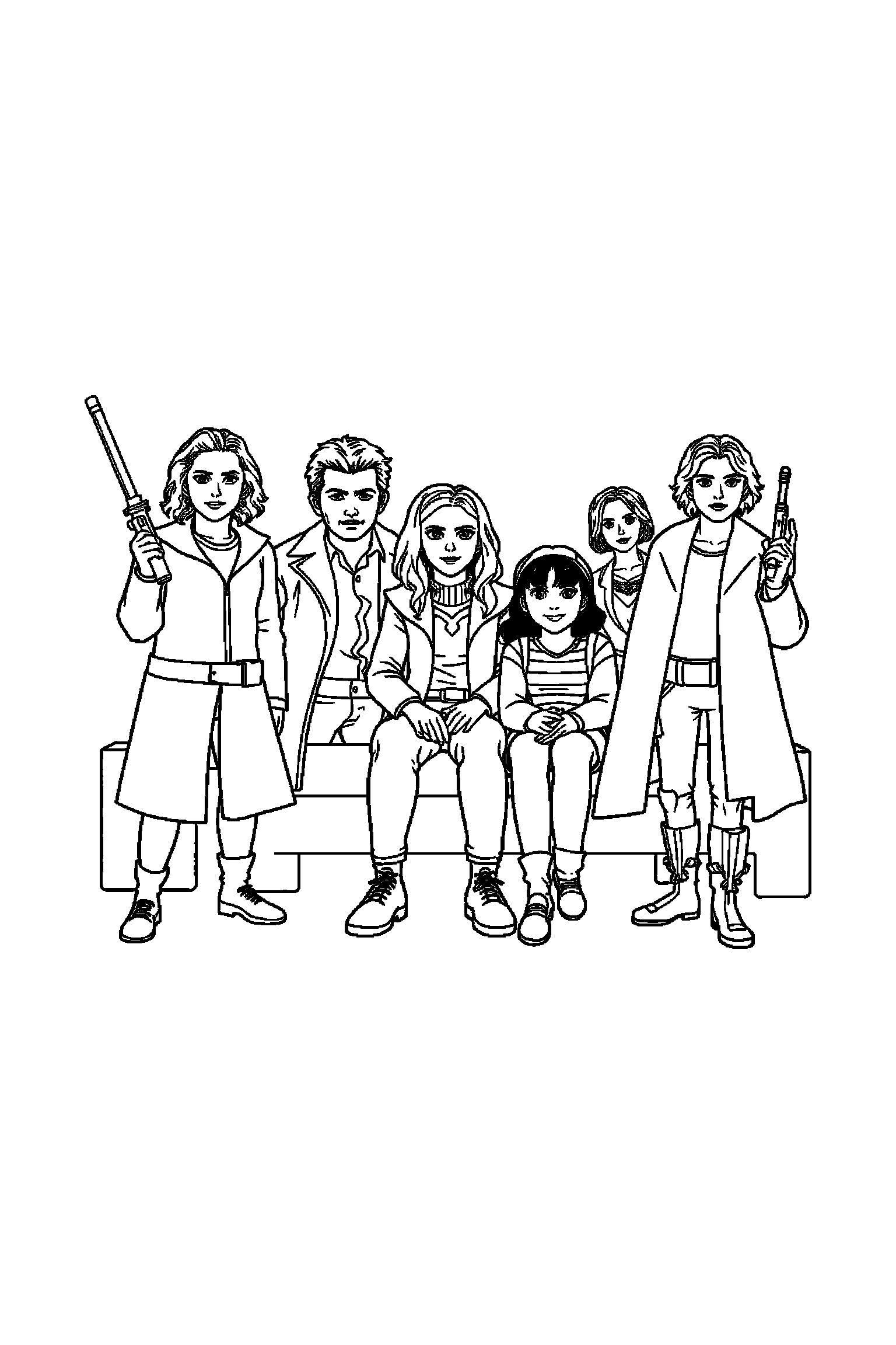 Coloriage Séries TV gratuit à imprimer - une enquêtrice au centre avec scène détaillée de un salon Coloriage Séries TV gratuit à imprimer : une enquêtrice au centre avec scène détaillée de un salon