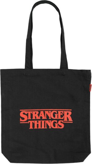 Tote bag noir Stranger Things Hellfire Club en coton écologique