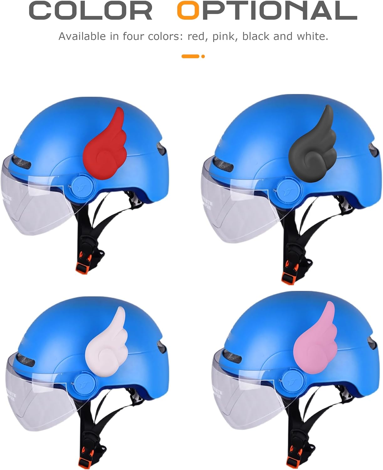 Décoration de casque moto Harley Quinn noir avec ailes d'ange – Image 5