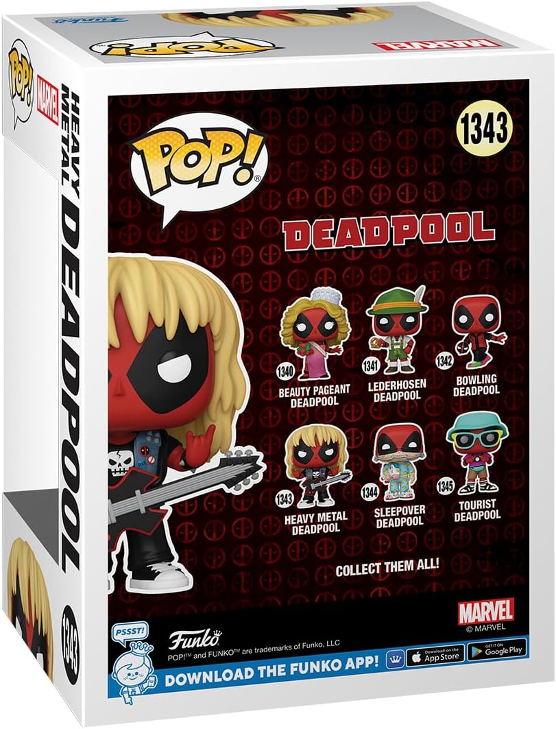 Figurine Funko Pop! Marvel Deadpool en vinyle, membre de groupe heavy metal – Image 3