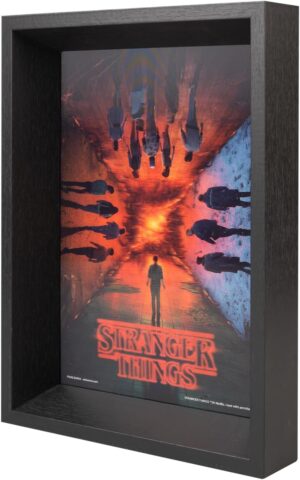 Cadre 3D rouge Stranger Things avec affiche 22,7 × 30 cm