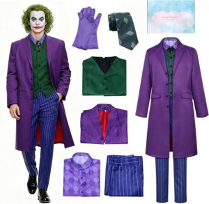 Déguisement clown homme 9 pièces avec manteau, veste et pantalon