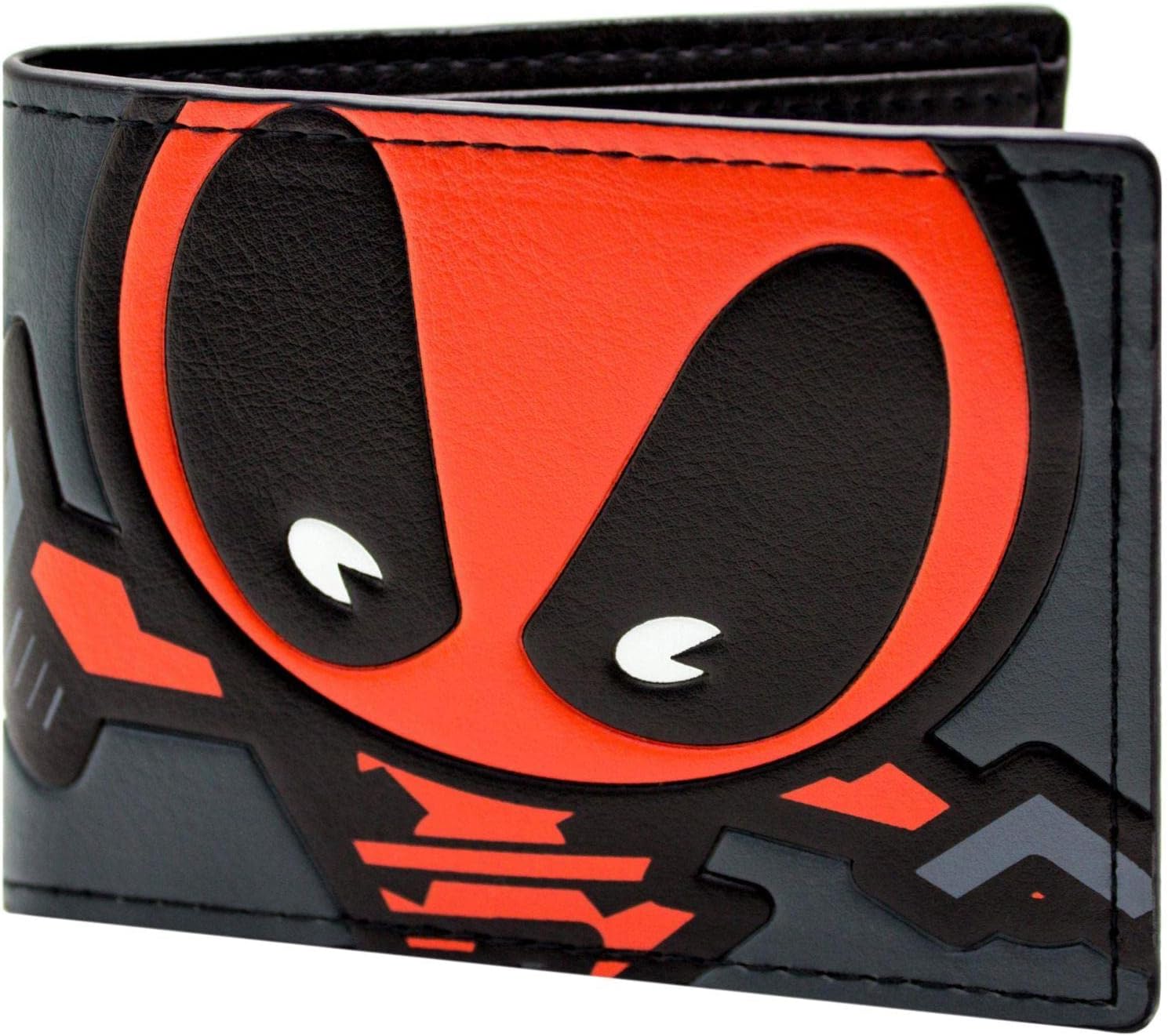 Portefeuille bi pliant Deadpool Mercenaire de dessin animé avec épée, gris – Image 2