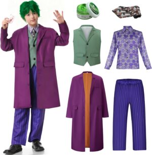 Costume Joker enfant complet avec manteau violet