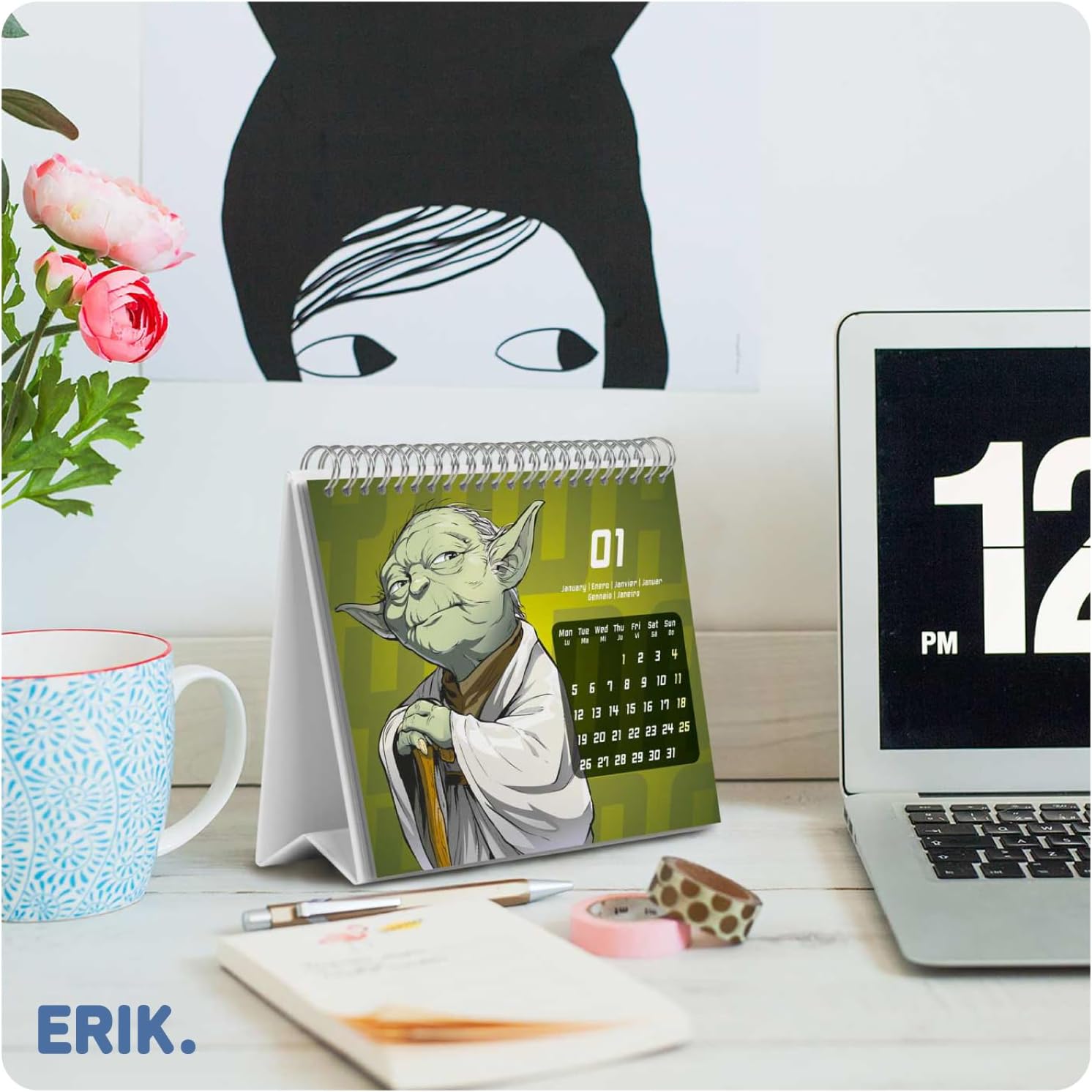 Calendrier de bureau mensuel Star Wars 2026 17 x 20 cm – Image 2