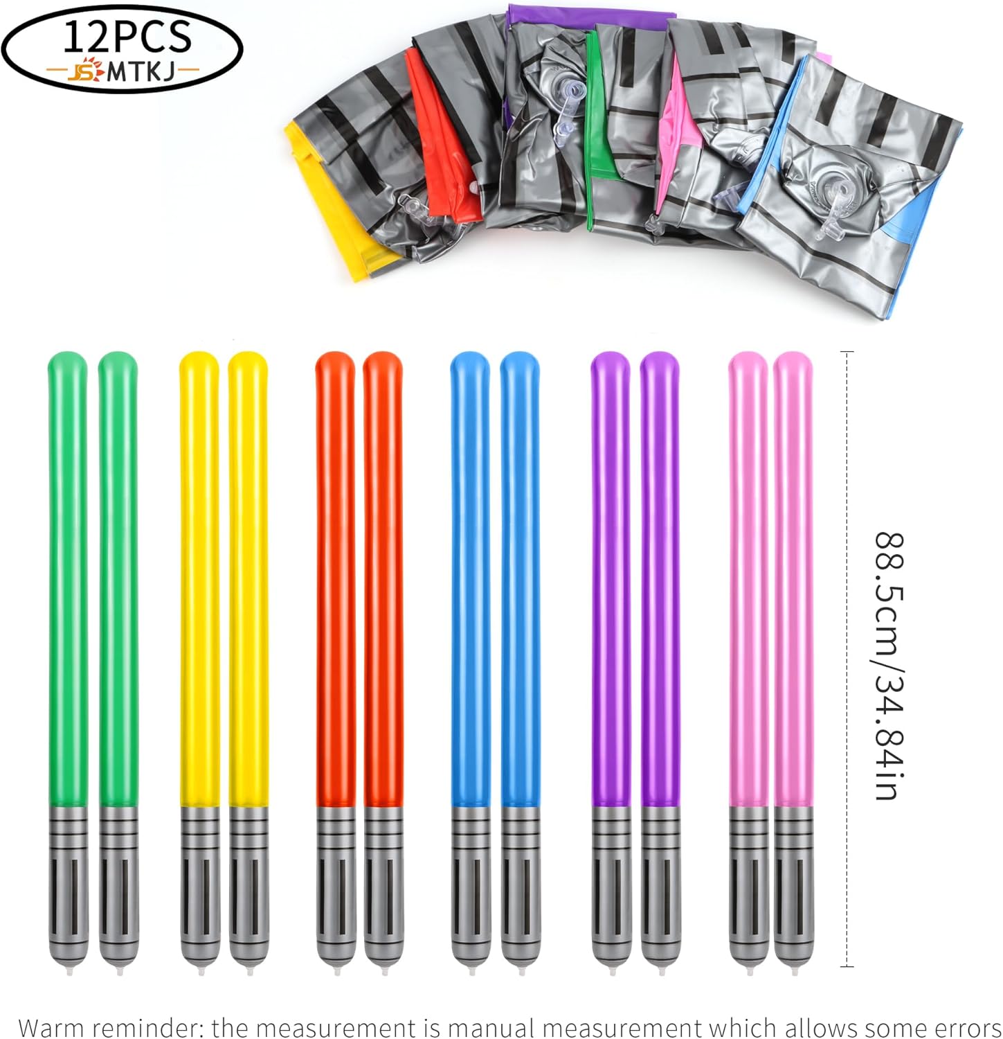 Lot de 12 sabres gonflables Star Wars en 6 couleurs – Image 2