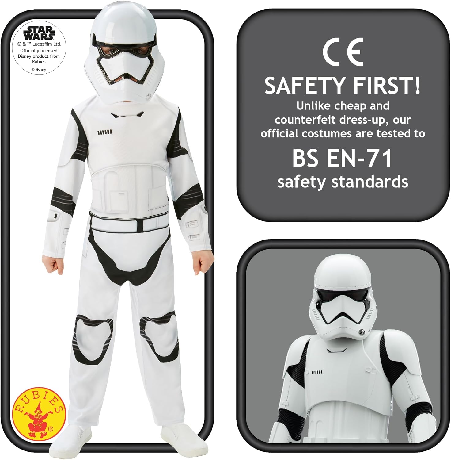 Déguisement enfant Stormtrooper blanc Star Wars Rubie's, taille 5 à 6 ans – Image 2