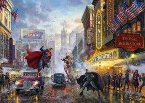 Puzzle Batman Thomas Kinkade avec Superman et Wonder Woman, 1 000 pièces