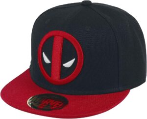 Casquette snapback Deadpool Marvel noire en coton, taille unique