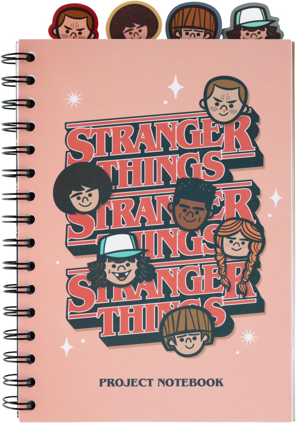Carnet spirale A5 Stranger Things rouge avec intercalaires, 160 pages